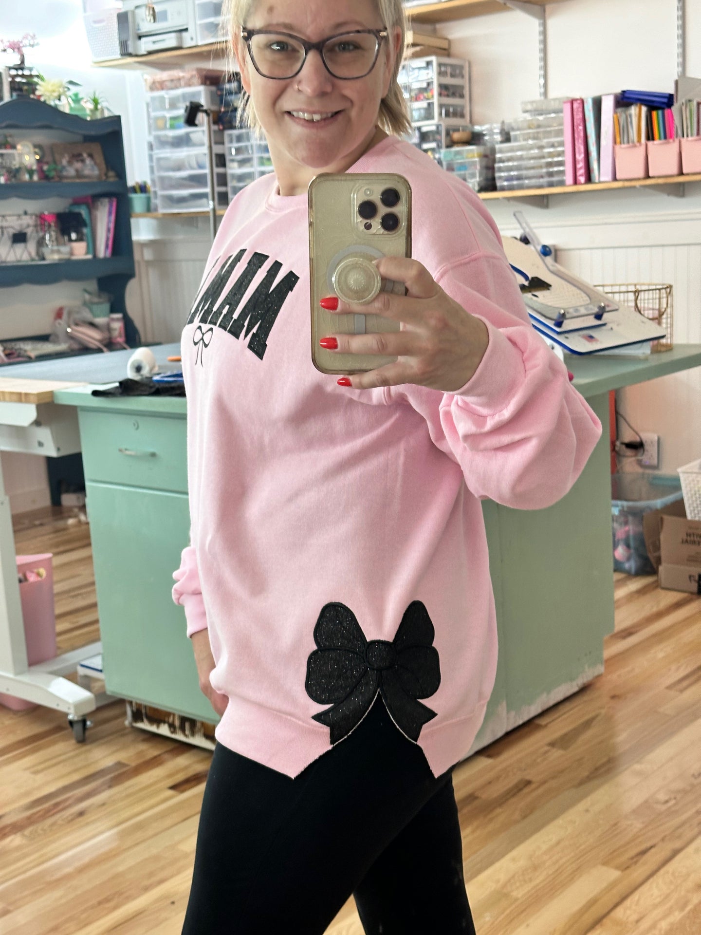Pink Side Bow Mama Crew